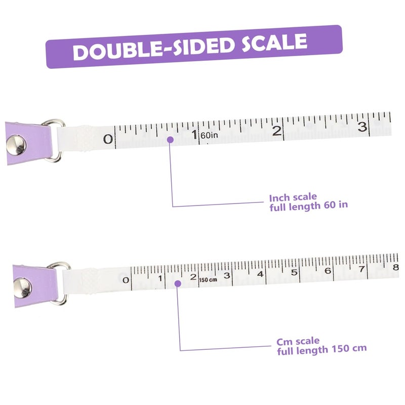 Black PU Leather Measuring Tape Double Sided Scale Compact Soft Body Tailoring Tape - Image 2